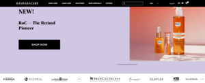 BasharaCare featuring RoC retinol skincare products in new arrivals section