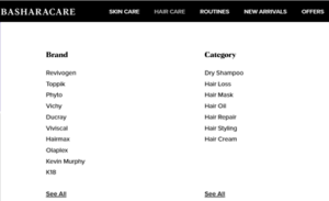 BasharaCare hair care products by brand and category in UAE