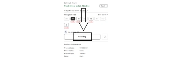Then Click on Go to Bag