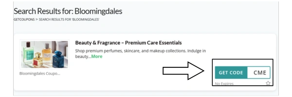Bloomingdales Click on Get code CME